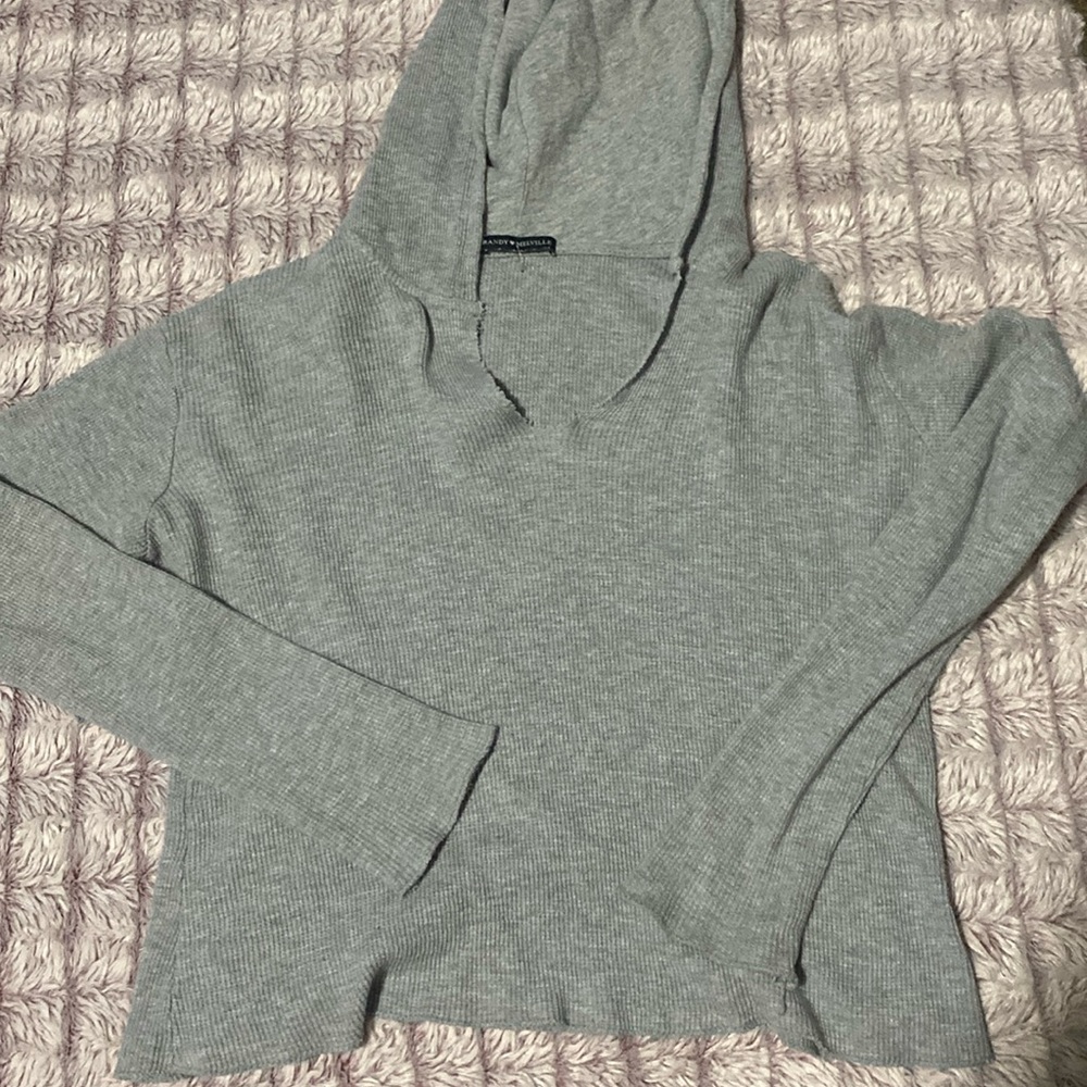 Brandy Melville Thermal Waffle Knit Long Sleeve Shirt